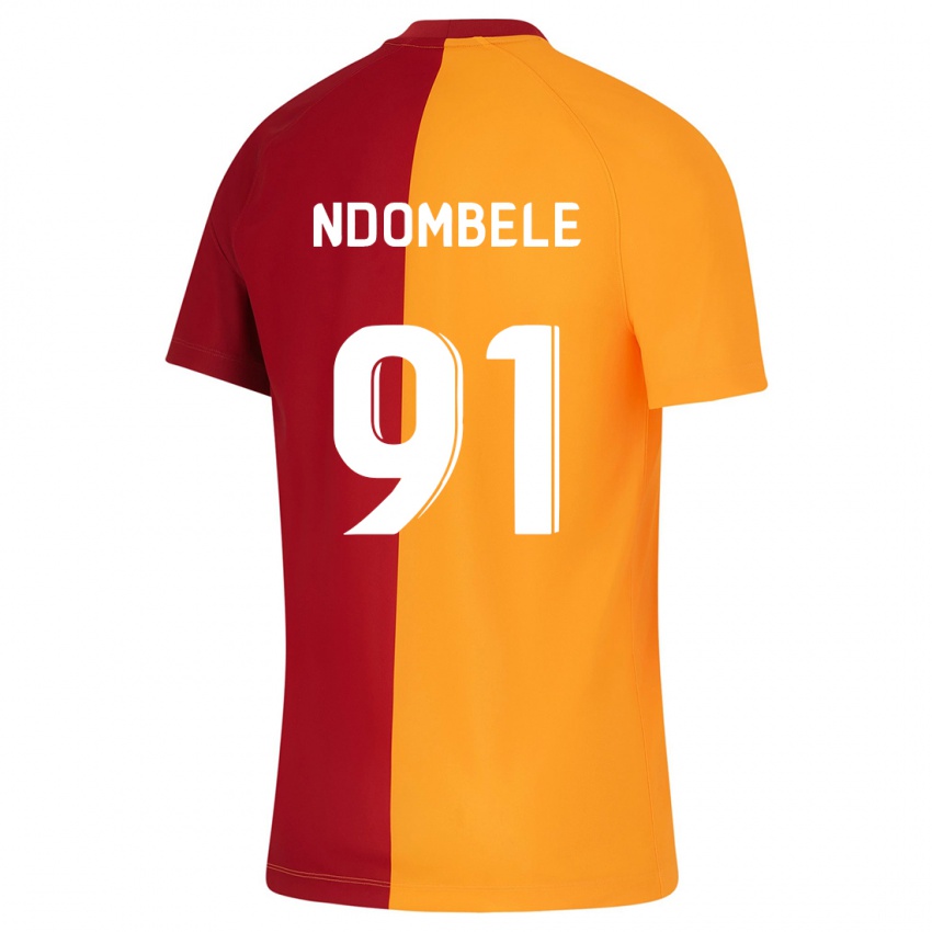 Herren Tanguy Ndombele #91 Orangefarben Heimtrikot Trikot 2023/24 T-Shirt