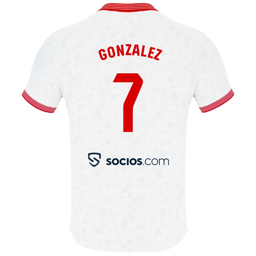 Herren Juan González #7 Weiß Heimtrikot Trikot 2023/24 T-Shirt