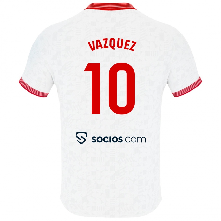 Herren Alejandro Vázquez #10 Weiß Heimtrikot Trikot 2023/24 T-Shirt