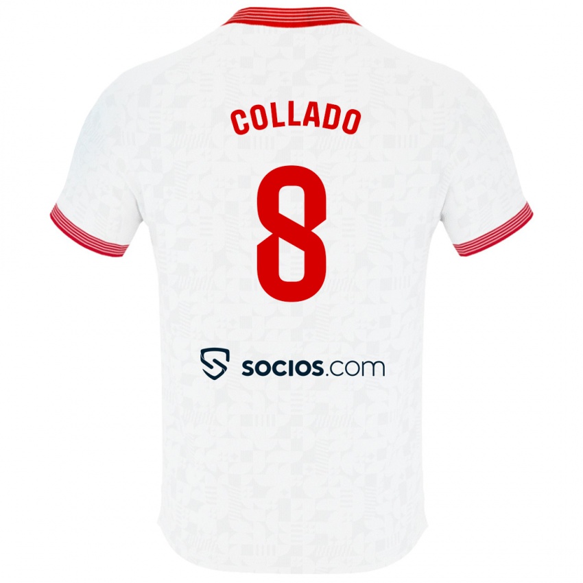 Herren Alberto Collado #8 Weiß Heimtrikot Trikot 2023/24 T-Shirt