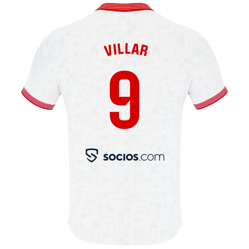 Herren Iker Villar #9 Weiß Heimtrikot Trikot 2023/24 T-Shirt