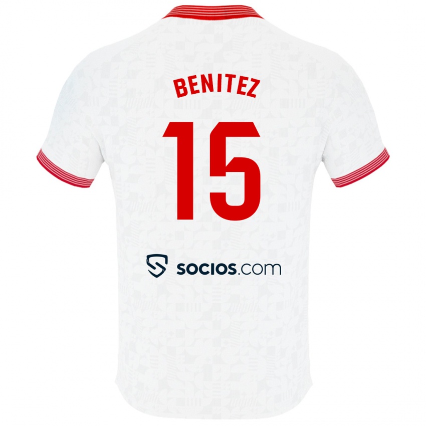 Herren Emilio Benítez #15 Weiß Heimtrikot Trikot 2023/24 T-Shirt