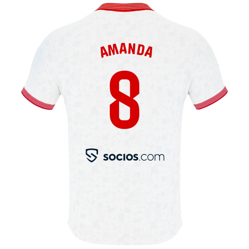 Herren Amanda Sampedro Bustos #8 Weiß Heimtrikot Trikot 2023/24 T-Shirt