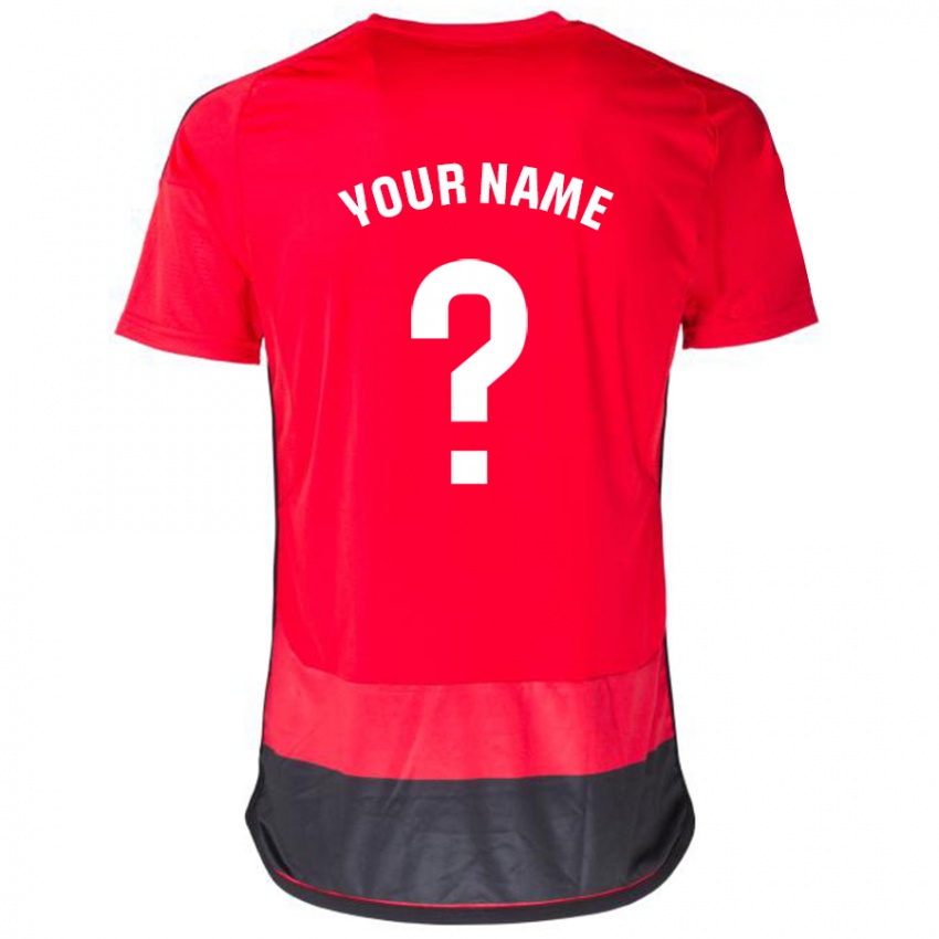 Herren Ihren Namen #0 Rot Schwarz Heimtrikot Trikot 2023/24 T-Shirt