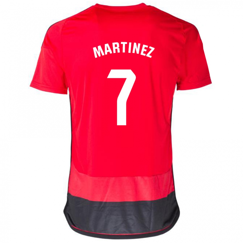 Herren Gabri Martínez #7 Rot Schwarz Heimtrikot Trikot 2023/24 T-Shirt