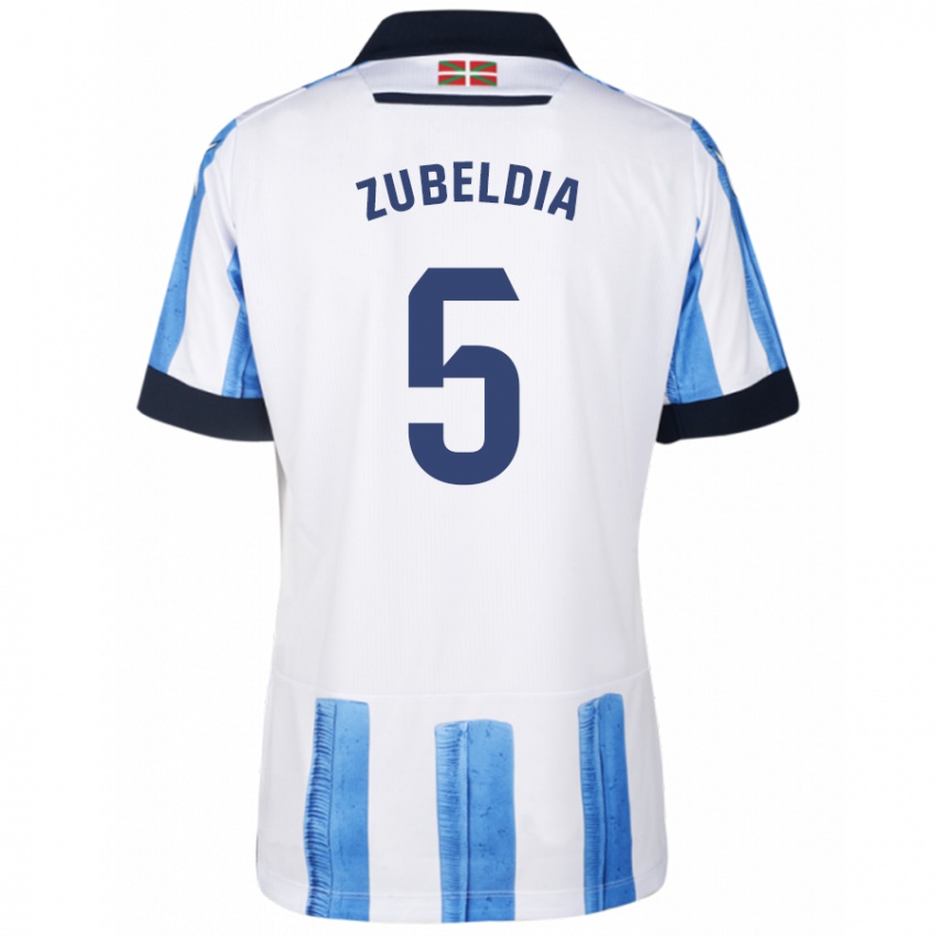 Herren Igor Zubeldia #5 Blau Weiss Heimtrikot Trikot 2023/24 T-Shirt