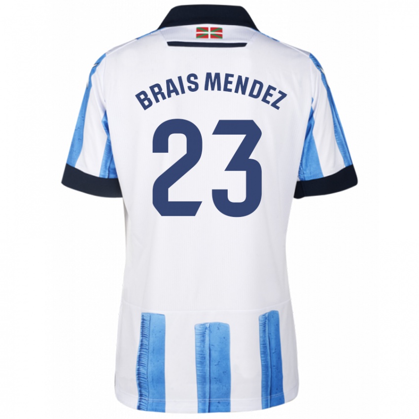 Herren Brais Mendez #23 Blau Weiss Heimtrikot Trikot 2023/24 T-Shirt