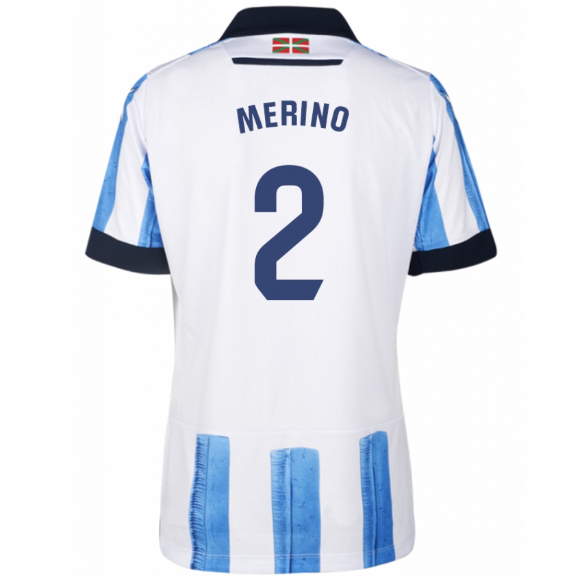Herren Jon Merino #2 Blau Weiss Heimtrikot Trikot 2023/24 T-Shirt