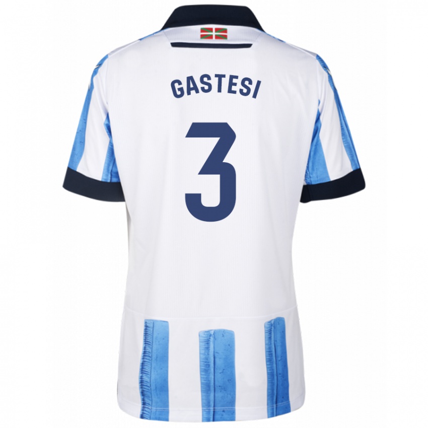 Herren Gorka Gastesi #3 Blau Weiss Heimtrikot Trikot 2023/24 T-Shirt