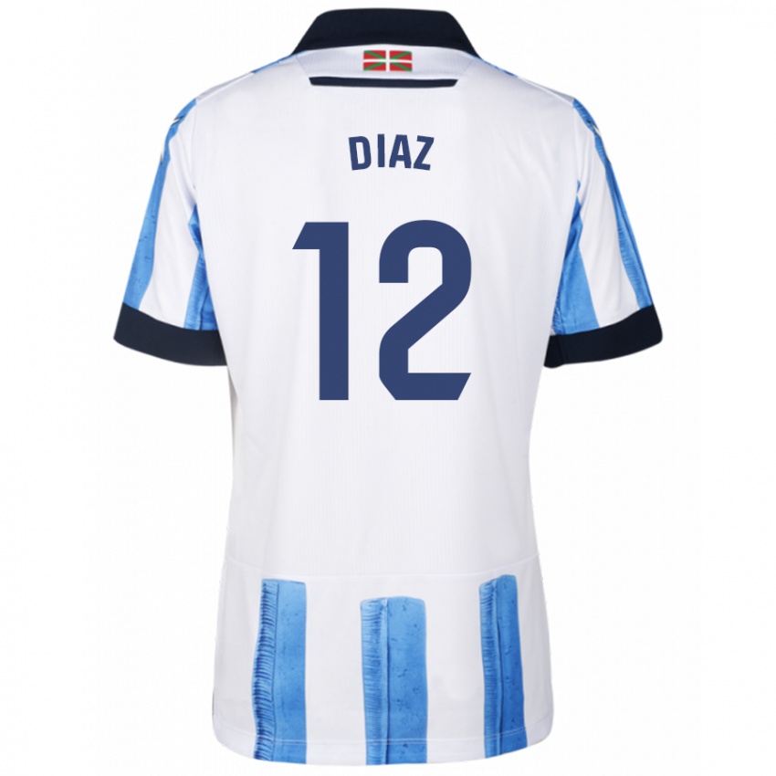 Herren Ekain Díaz #12 Blau Weiss Heimtrikot Trikot 2023/24 T-Shirt