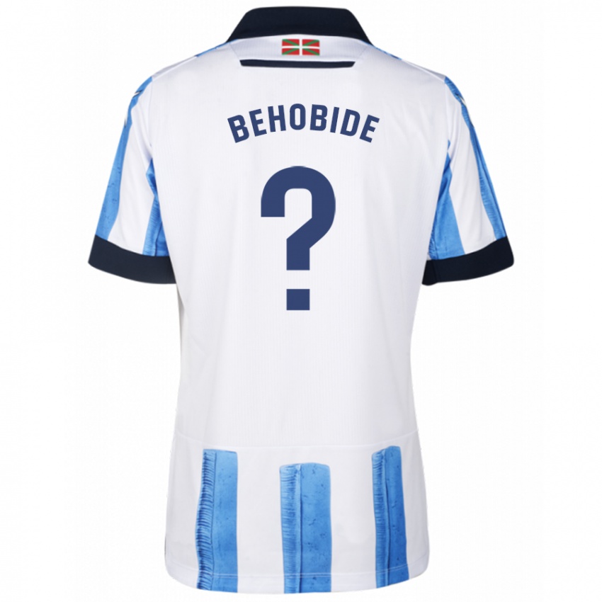 Herren Eneko Behobide #0 Blau Weiss Heimtrikot Trikot 2023/24 T-Shirt