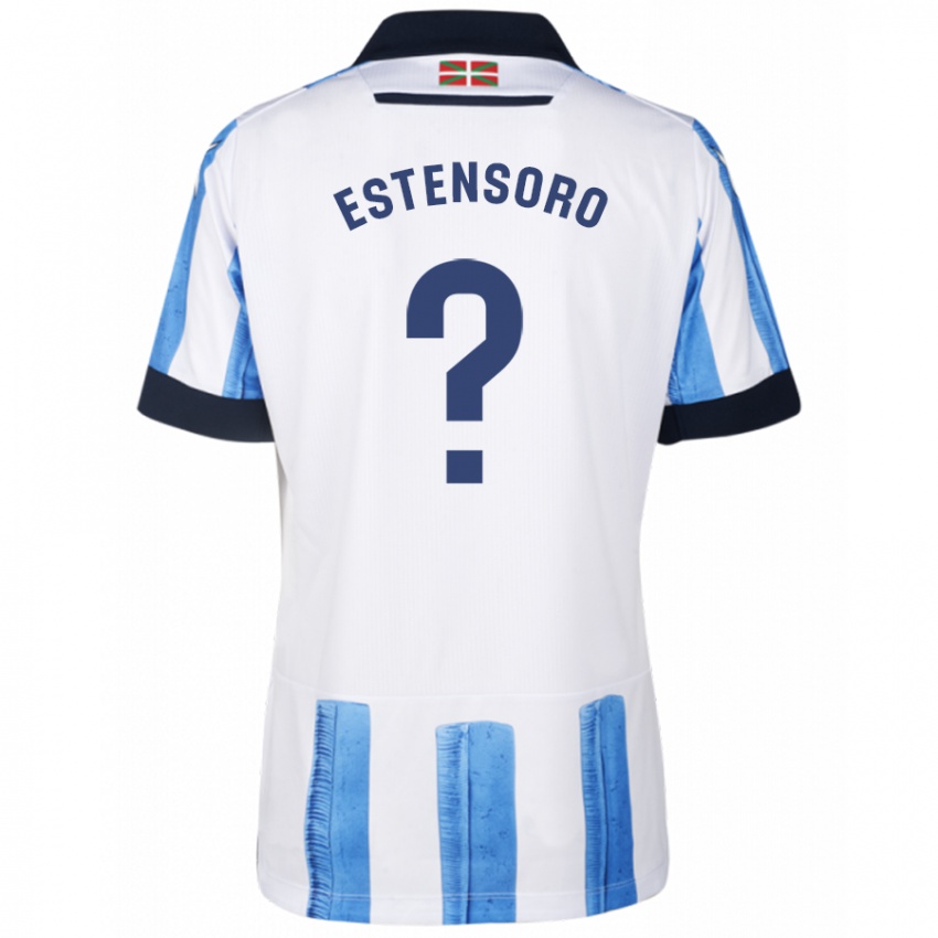 Herren Patxi Aizpurua Estensoro #0 Blau Weiss Heimtrikot Trikot 2023/24 T-Shirt