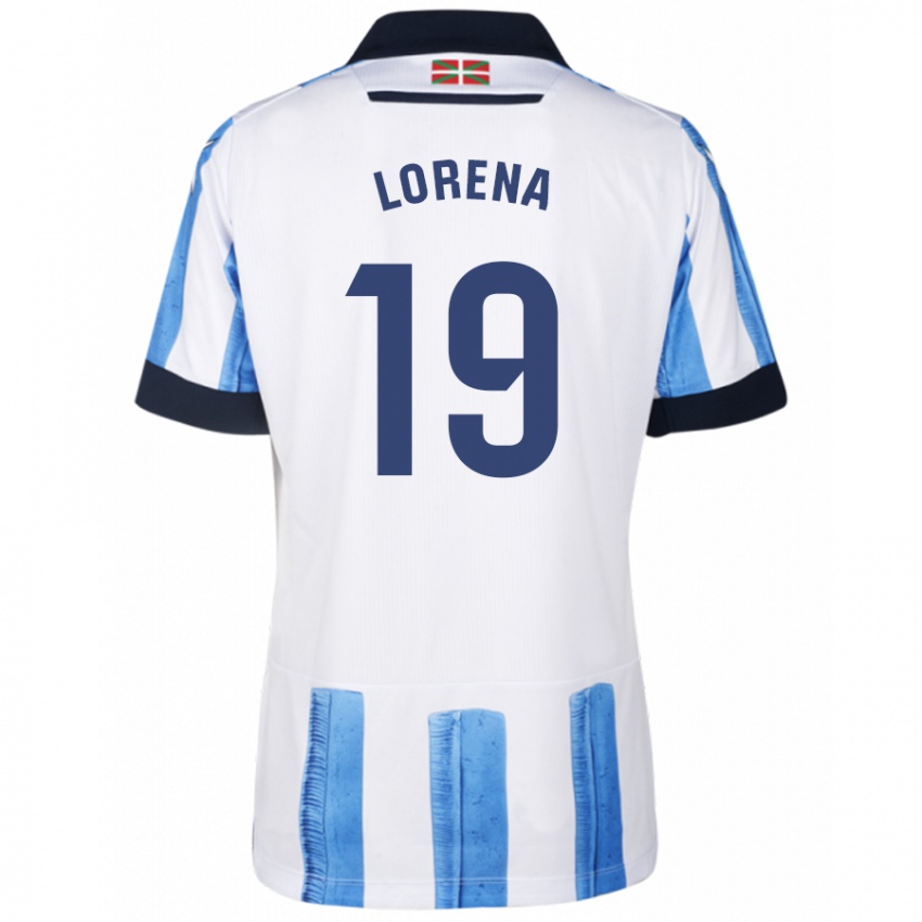 Herren Lorena Navarro Domínguez #19 Blau Weiss Heimtrikot Trikot 2023/24 T-Shirt