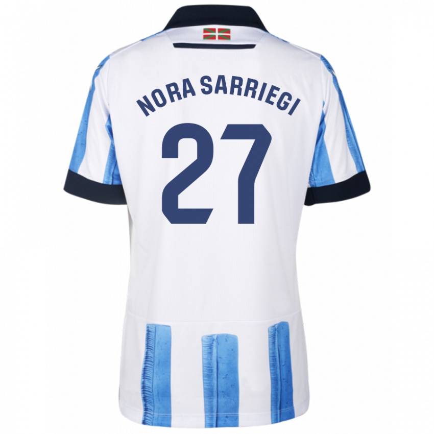 Herren Nora Sarriegi Galdos #27 Blau Weiss Heimtrikot Trikot 2023/24 T-Shirt