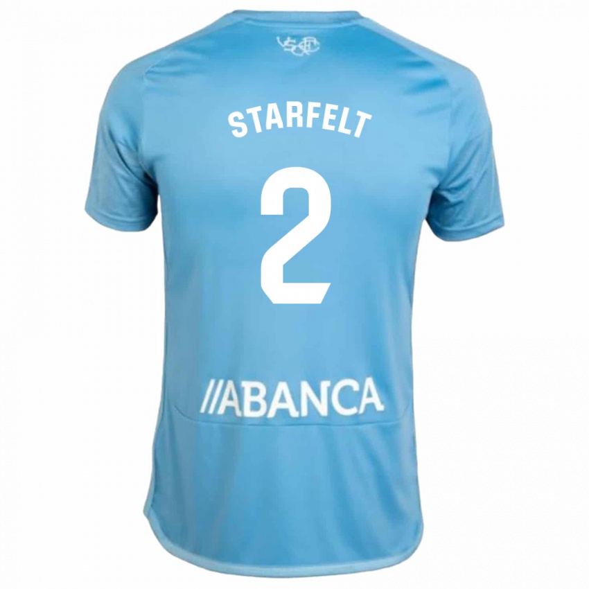 Herren Carl Starfelt #2 Blau Heimtrikot Trikot 2023/24 T-Shirt