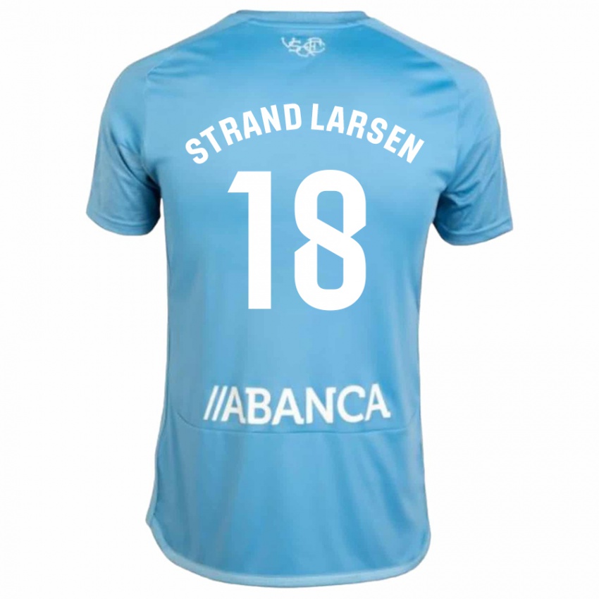 Herren Jørgen Strand Larsen #18 Blau Heimtrikot Trikot 2023/24 T-Shirt