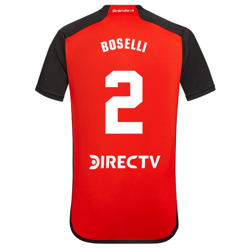 Herren Sebastián Boselli #2 Rot Auswärtstrikot Trikot 2023/24 T-Shirt
