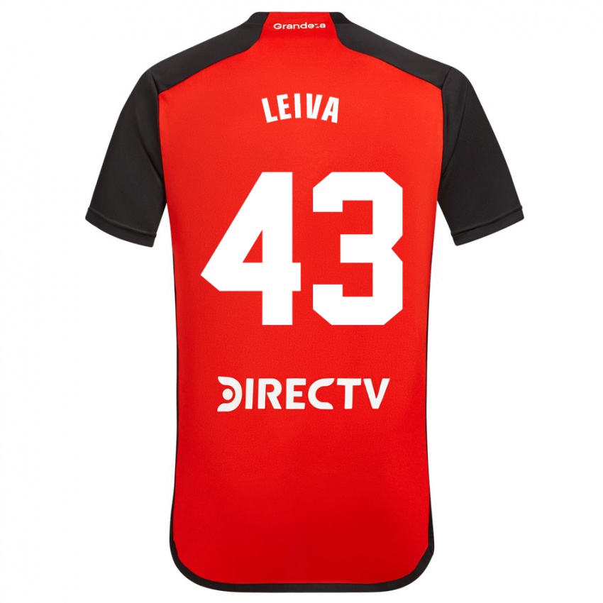 Herren Tobías Leiva #43 Rot Auswärtstrikot Trikot 2023/24 T-Shirt