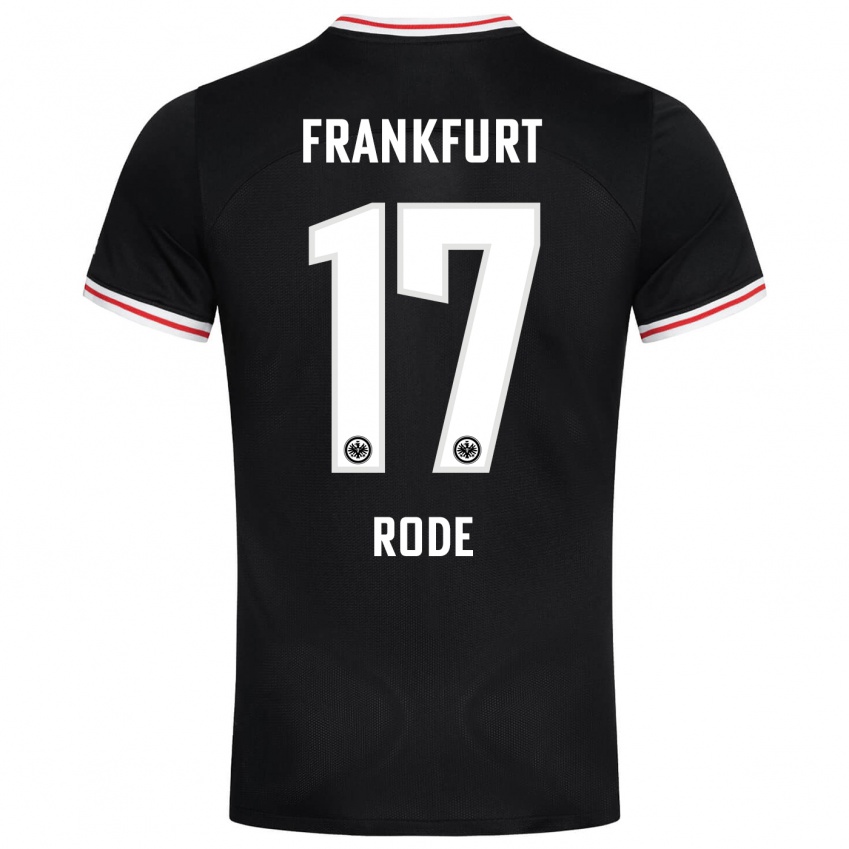 Herren Sebastian Rode #17 Schwarz Auswärtstrikot Trikot 2023/24 T-Shirt