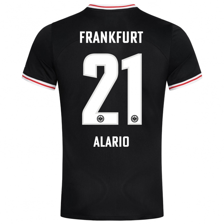 Herren Lucas Alario #21 Schwarz Auswärtstrikot Trikot 2023/24 T-Shirt
