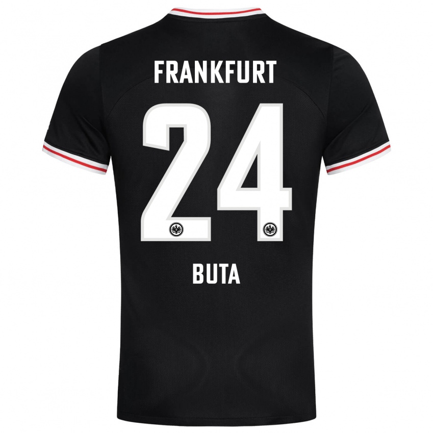 Herren Aurélio Buta #24 Schwarz Auswärtstrikot Trikot 2023/24 T-Shirt