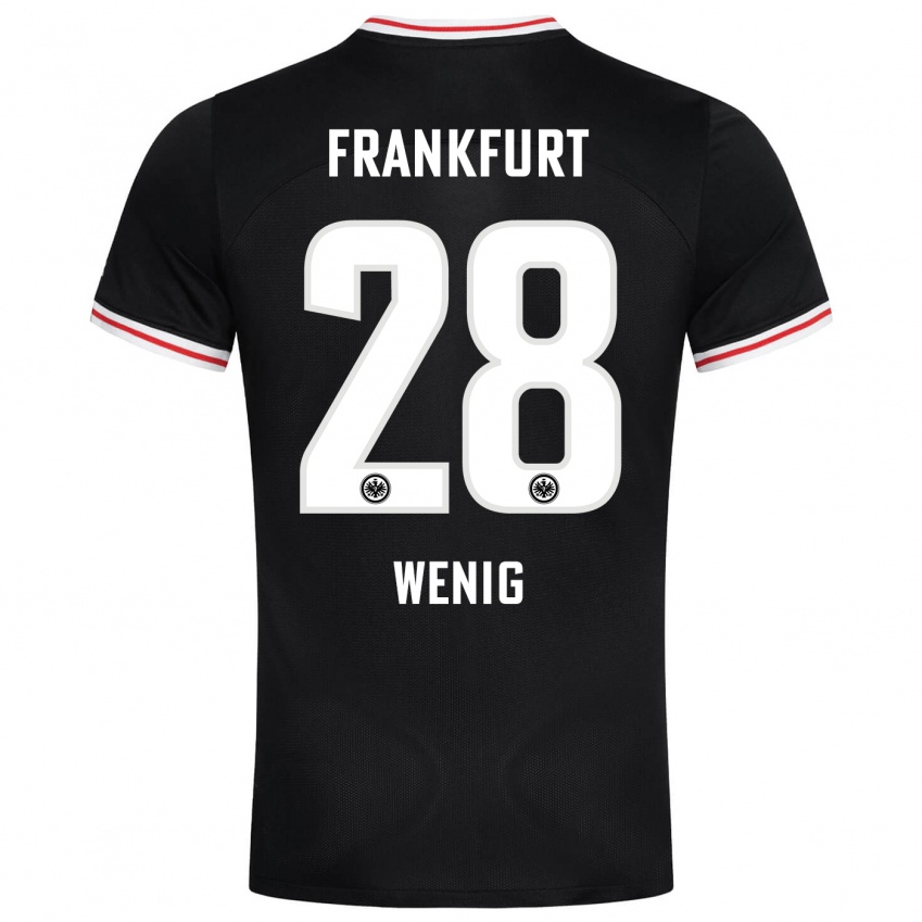 Herren Marcel Wenig #28 Schwarz Auswärtstrikot Trikot 2023/24 T-Shirt
