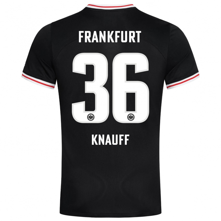 Herren Ansgar Knauff #36 Schwarz Auswärtstrikot Trikot 2023/24 T-Shirt