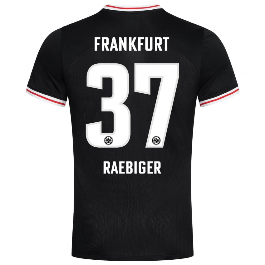 Herren Sidney Raebiger #37 Schwarz Auswärtstrikot Trikot 2023/24 T-Shirt