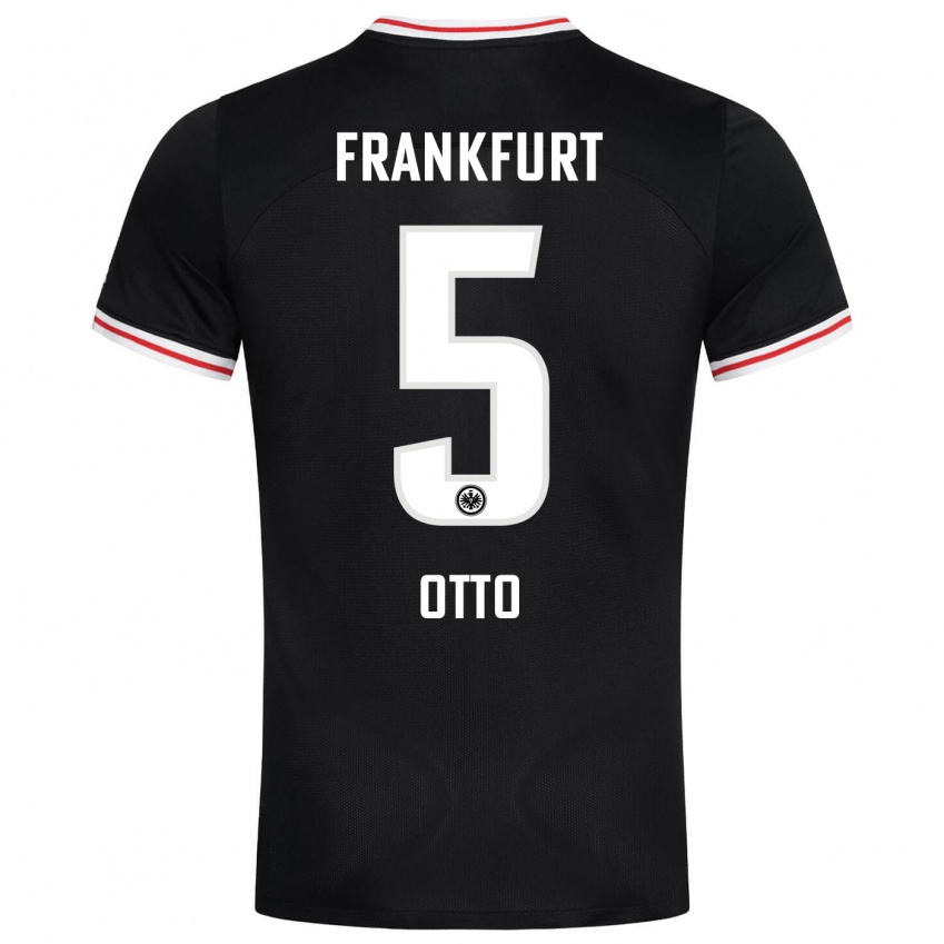 Herren Fynn Otto #5 Schwarz Auswärtstrikot Trikot 2023/24 T-Shirt
