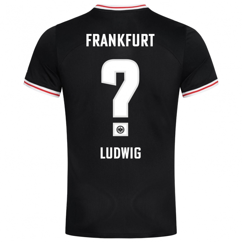 Herren Finn Ludwig #0 Schwarz Auswärtstrikot Trikot 2023/24 T-Shirt