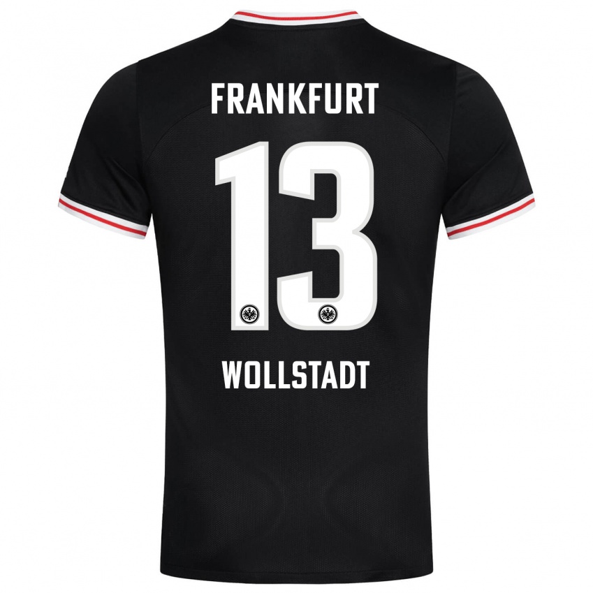 Herren Fabio Wollstadt #13 Schwarz Auswärtstrikot Trikot 2023/24 T-Shirt