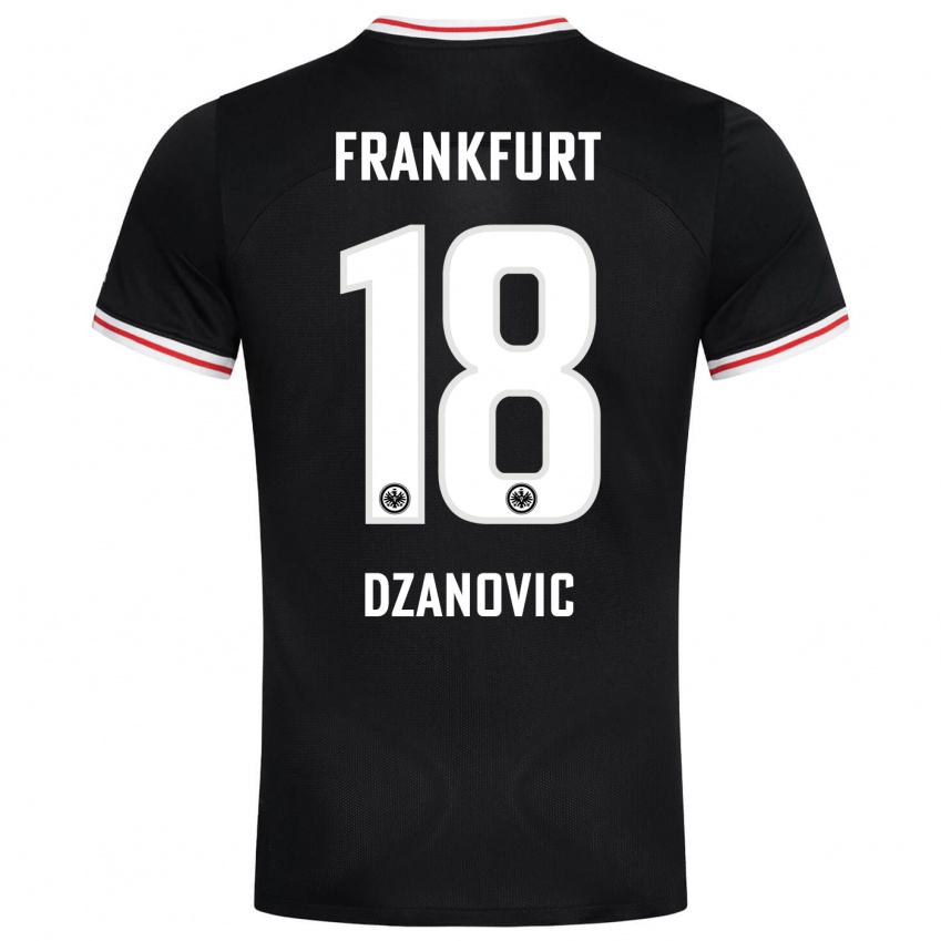 Herren Benjamin Dzanovic #18 Schwarz Auswärtstrikot Trikot 2023/24 T-Shirt