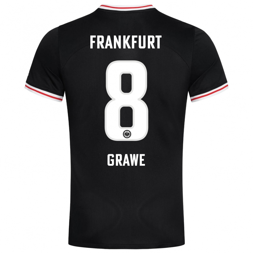 Herren Lisanne Gräwe #8 Schwarz Auswärtstrikot Trikot 2023/24 T-Shirt