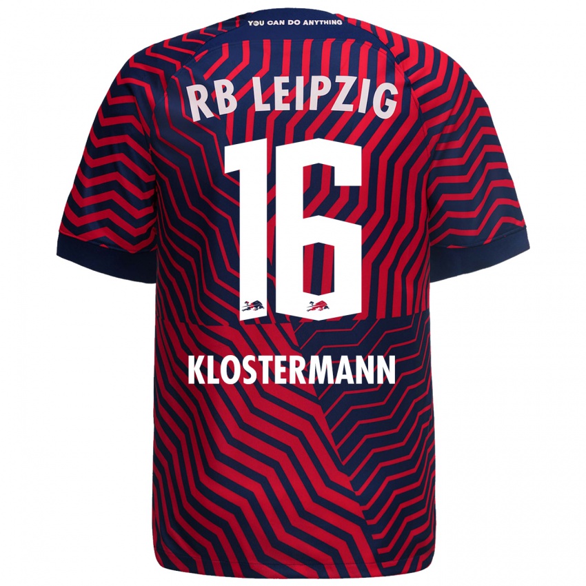 Herren Lukas Klostermann #16 Blau Rot Auswärtstrikot Trikot 2023/24 T-Shirt