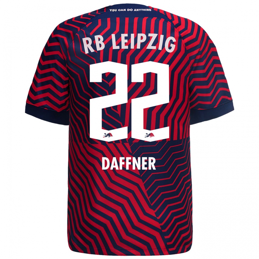 Herren Felix Daffner #22 Blau Rot Auswärtstrikot Trikot 2023/24 T-Shirt