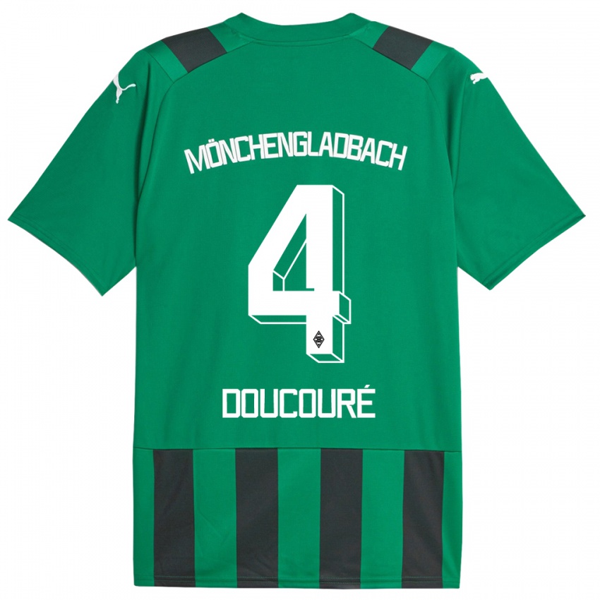 Herren Mamadou Doucoure #4 Schwarz Grün Auswärtstrikot Trikot 2023/24 T-Shirt