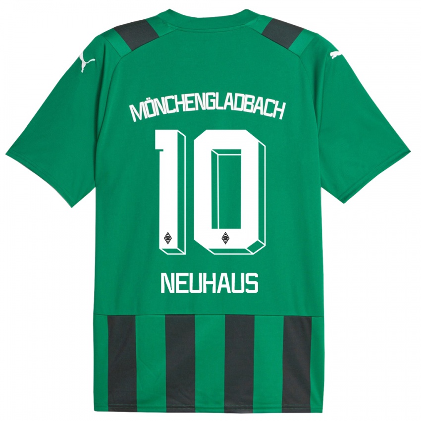 Herren Florian Neuhaus #10 Schwarz Grün Auswärtstrikot Trikot 2023/24 T-Shirt