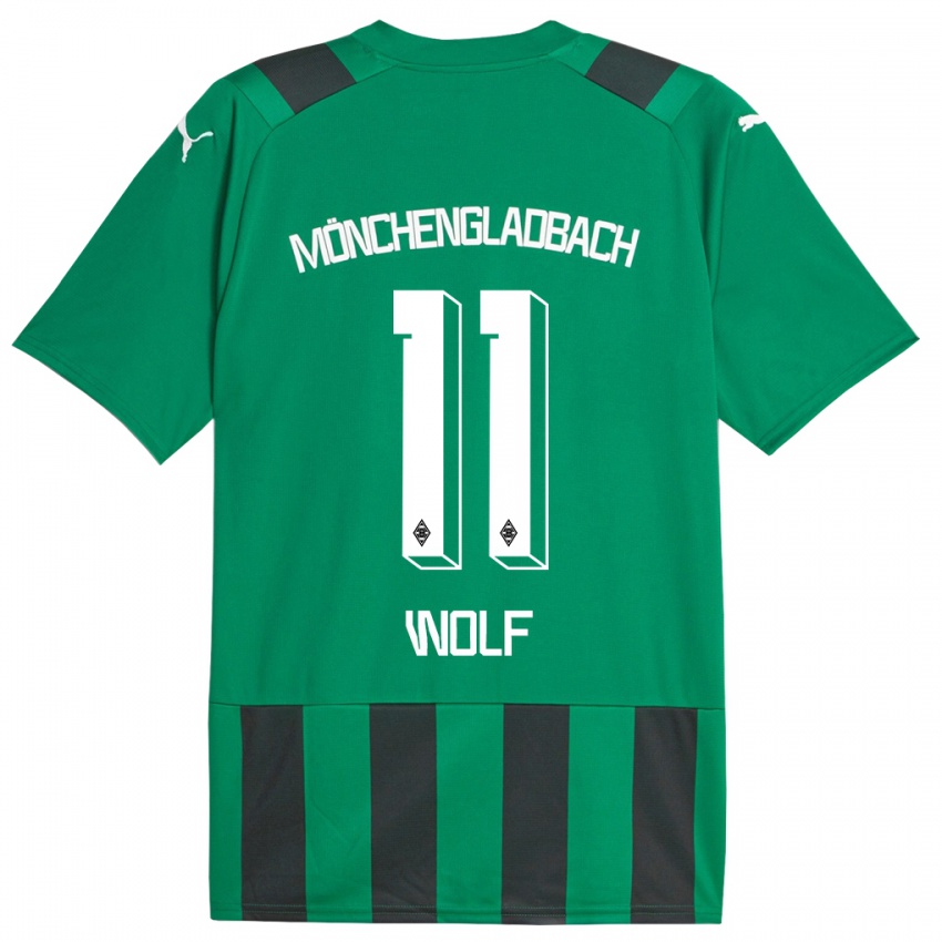 Herren Hannes Wolf #11 Schwarz Grün Auswärtstrikot Trikot 2023/24 T-Shirt