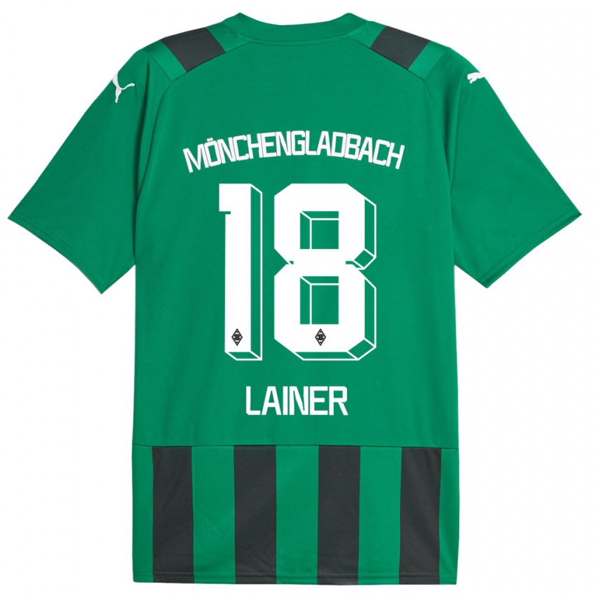 Herren Stefan Lainer #18 Schwarz Grün Auswärtstrikot Trikot 2023/24 T-Shirt