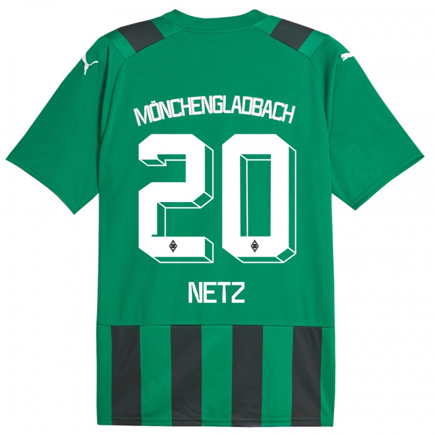 Herren Luca Netz #20 Schwarz Grün Auswärtstrikot Trikot 2023/24 T-Shirt