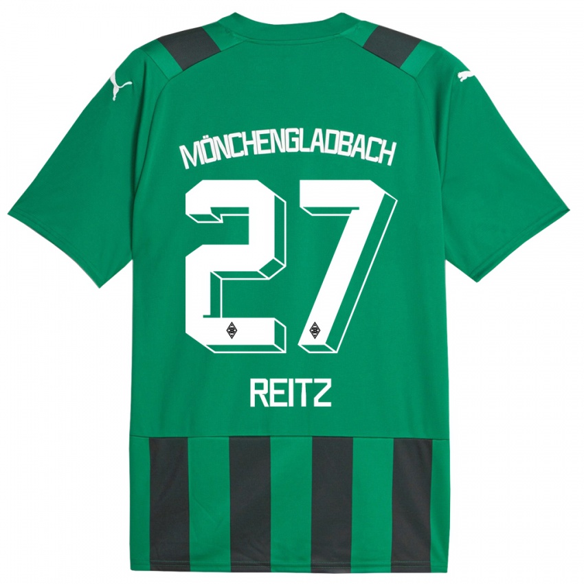 Herren Rocco Reitz #27 Schwarz Grün Auswärtstrikot Trikot 2023/24 T-Shirt