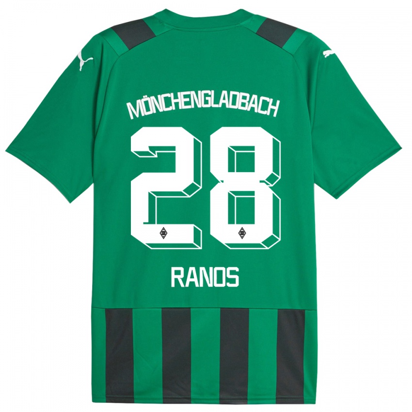 Herren Grant-Leon Ranos #28 Schwarz Grün Auswärtstrikot Trikot 2023/24 T-Shirt