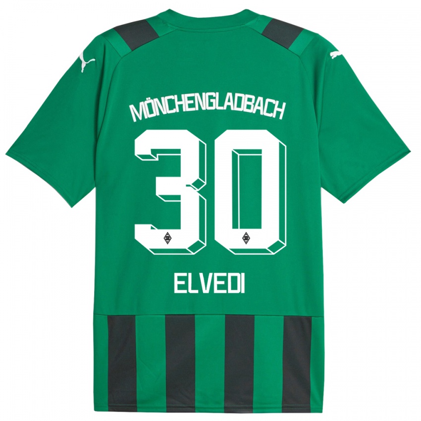 Herren Nico Elvedi #30 Schwarz Grün Auswärtstrikot Trikot 2023/24 T-Shirt