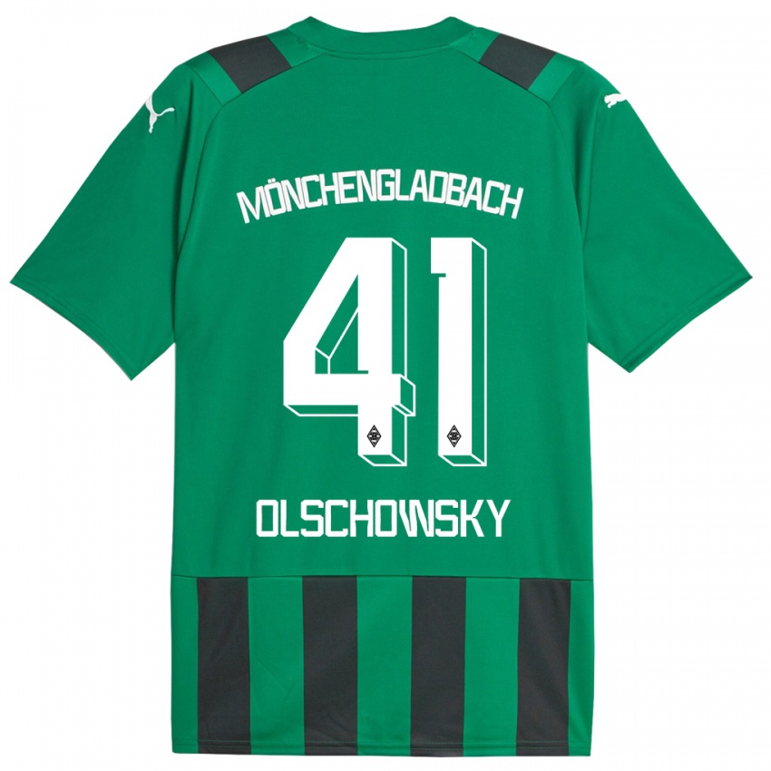 Herren Jan Olschowsky #41 Schwarz Grün Auswärtstrikot Trikot 2023/24 T-Shirt
