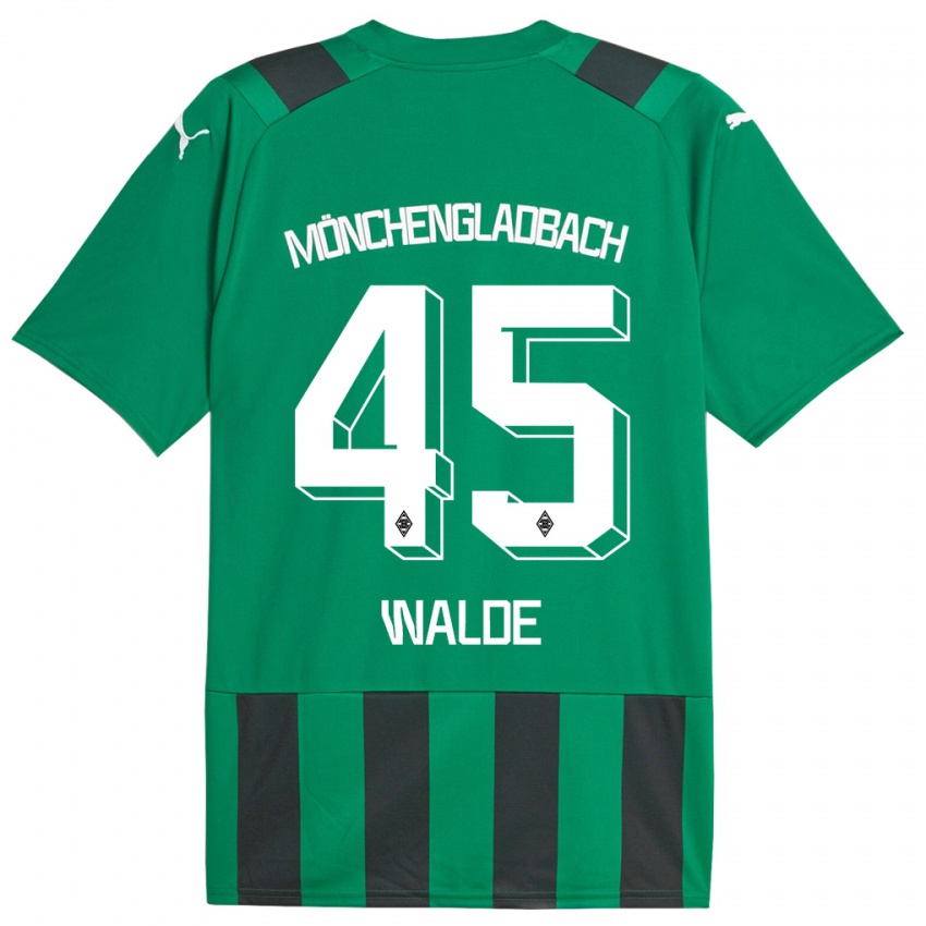 Herren Simon Walde #45 Schwarz Grün Auswärtstrikot Trikot 2023/24 T-Shirt