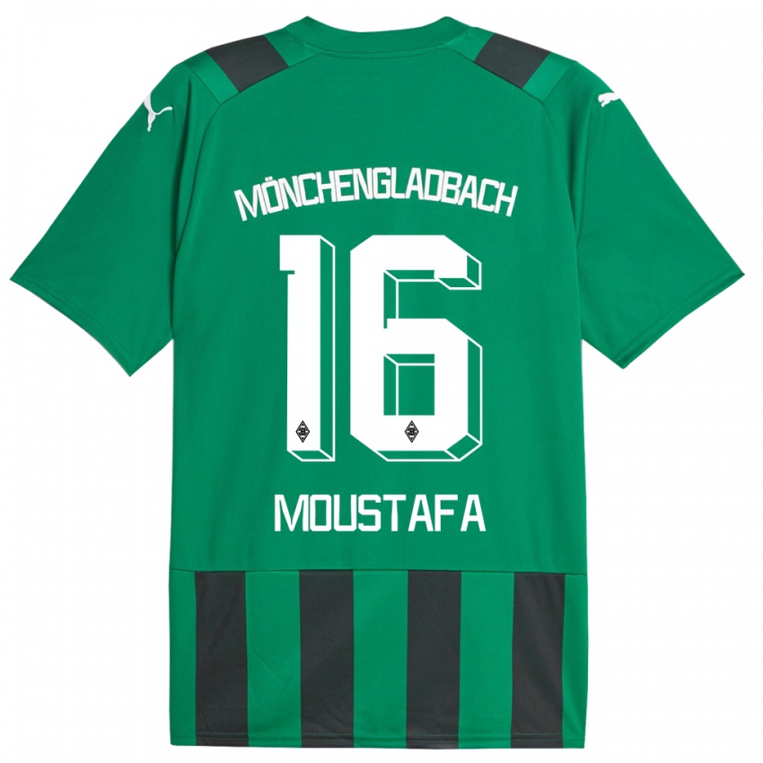 Herren Moustafa Ashraf Moustafa #16 Schwarz Grün Auswärtstrikot Trikot 2023/24 T-Shirt
