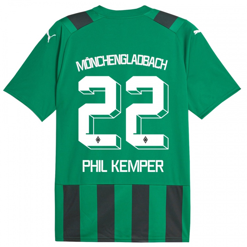 Herren Phil Kemper #22 Schwarz Grün Auswärtstrikot Trikot 2023/24 T-Shirt