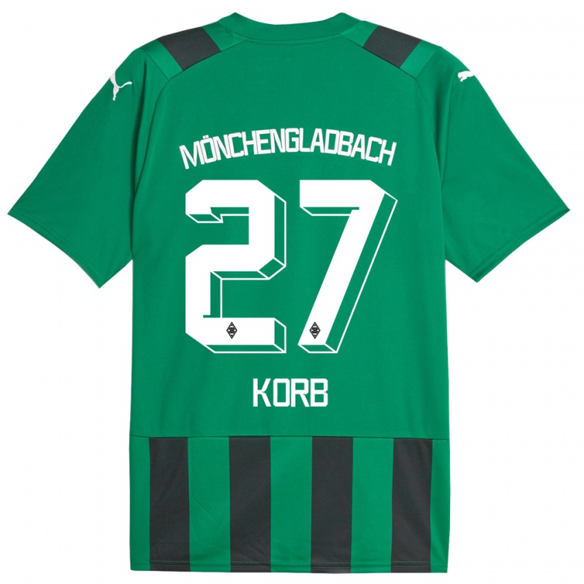Herren Julian Korb #27 Schwarz Grün Auswärtstrikot Trikot 2023/24 T-Shirt