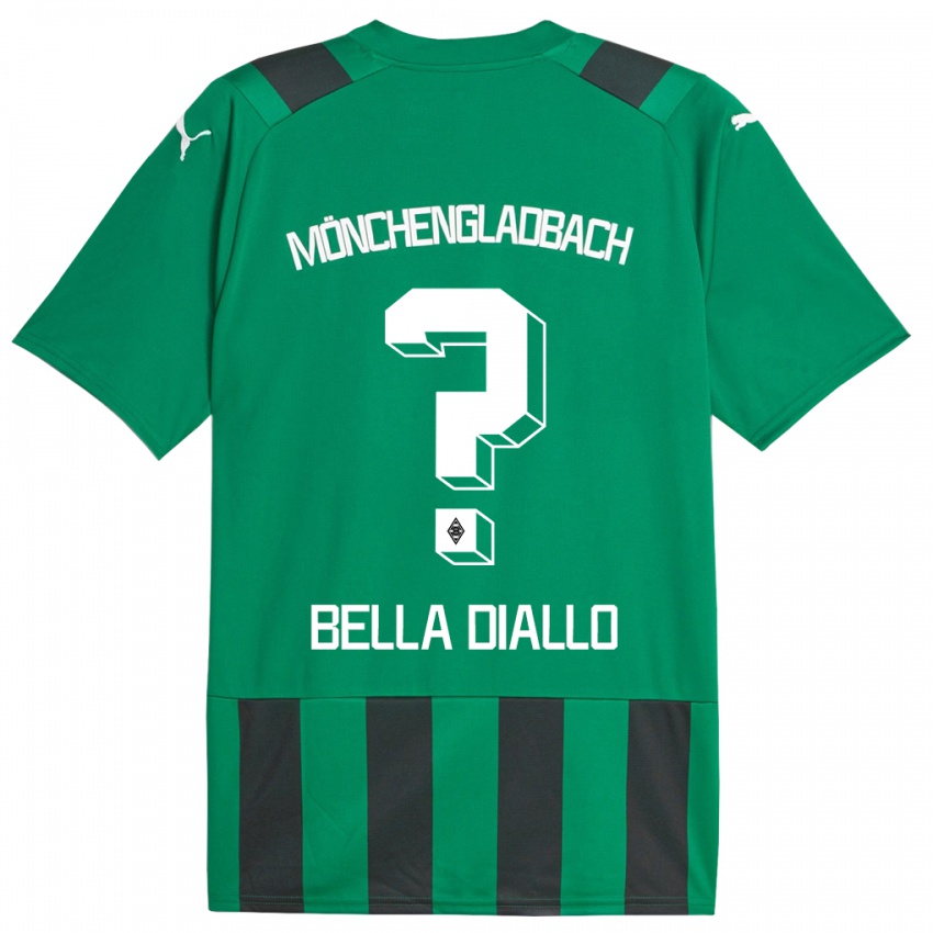 Herren Oumar Bella Diallo #0 Schwarz Grün Auswärtstrikot Trikot 2023/24 T-Shirt