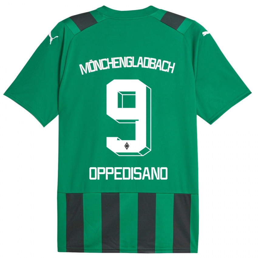 Herren Valentina Oppedisano #9 Schwarz Grün Auswärtstrikot Trikot 2023/24 T-Shirt
